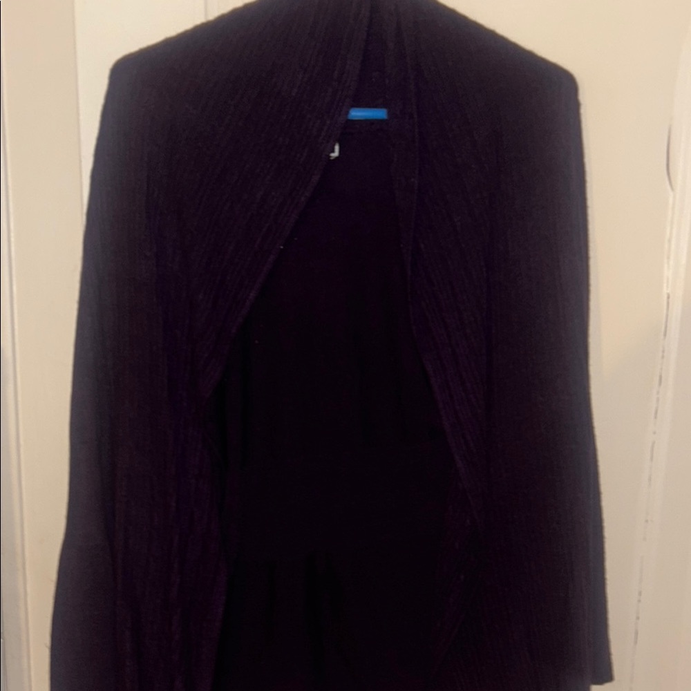 Karen Scott Purple 100% acrylic open front cardigan